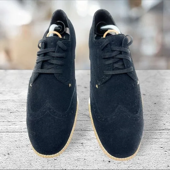 Cole Haan Mens 8.5M Zerogrand Black Suede Wingtip Oxford‎ C22746