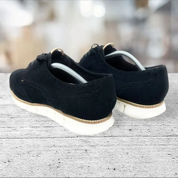 Cole Haan Mens 8.5M Zerogrand Black Suede Wingtip Oxford‎ C22746