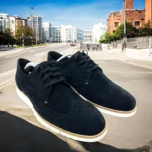 Cole Haan Mens 8.5M Zerogrand Black Suede Wingtip Oxford‎ C22746