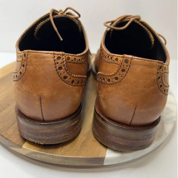COLE HAAN Men's British Tan Leather Williams Wingtip Oxford Shoes C10146 Size 8