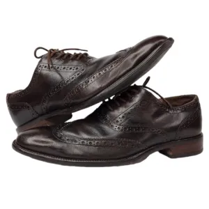 Cole Haan Men's Brown Leather Lace Up Wingtip Dress Oxfords Shoes Size 8M