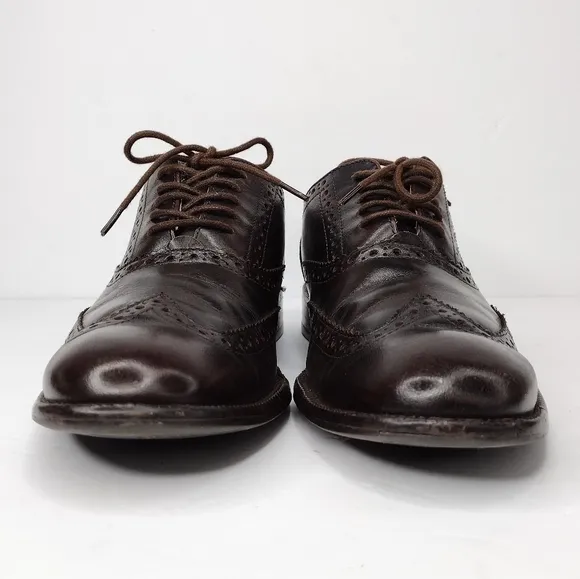 Cole Haan Men's Brown Leather Lace Up Wingtip Dress Oxfords Shoes Size 8M