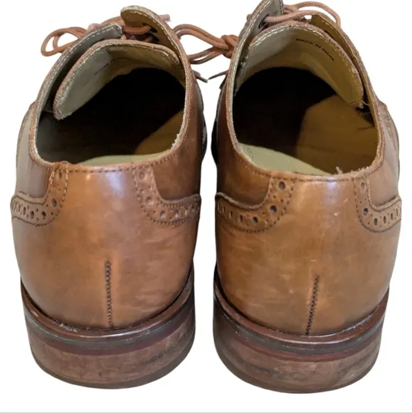 Cole Haan Mens Colton C12845 Distressed Brown Nubuck Wingtip Lace-up Oxfords 8