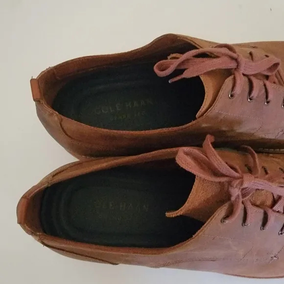 COLE HAAN men's Feathercraft Grand Blucher Oxfords in mesquite leather Size 14