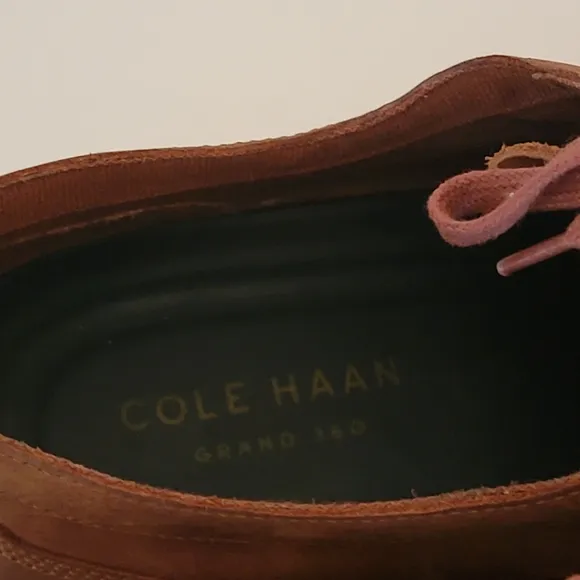 COLE HAAN men's Feathercraft Grand Blucher Oxfords in mesquite leather Size 14