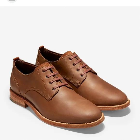 COLE HAAN men's Feathercraft Grand Blucher Oxfords in mesquite leather Size 14