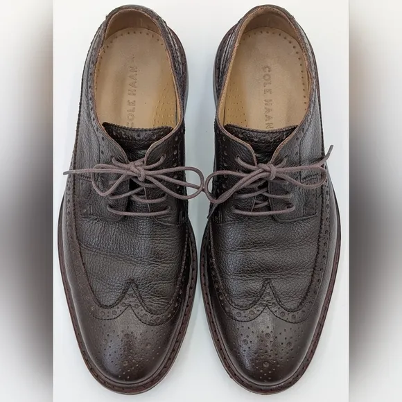 Cole Haan Men’s Genuine Leather Williams Wingtip Oxfords Dark Brown Size 7 M