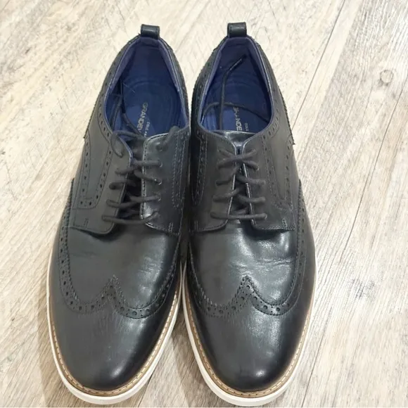 Cole Haan Men's Grand Tour Ox Size 11.5 Wingtip Oxfords Brown Leather C26307