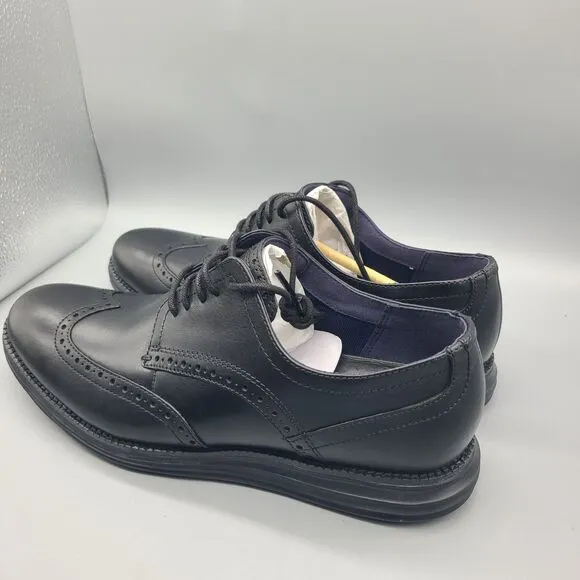 Cole Haan Mens Grand Wingtip brogue OXFORDS Black Leather C27984 sz 10.5 New