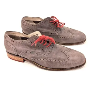 COLE HAAN Mens Gray Leather Wingtip Oxford Loafers Dress Shoes Size 9