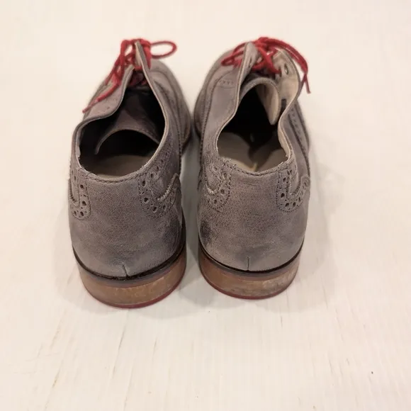 COLE HAAN Mens Gray Leather Wingtip Oxford Loafers Dress Shoes Size 9