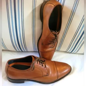 Cole Haan Mens Lenox Hill British Tan Cap Toe Lace Up Dress Oxfords Size 10.5 M