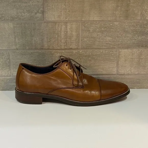 Cole Haan Mens Lenox Hill British Tan Cap Toe Lace Up Dress Oxfords Size 12 M