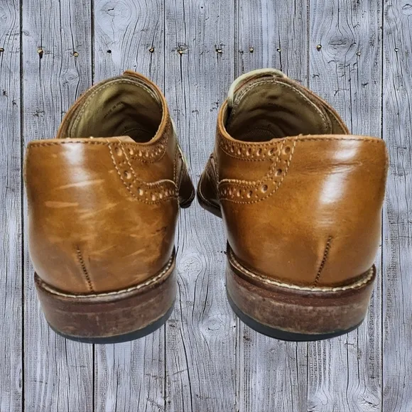 COLE HAAN Men's‎ Light Brown Leather Wingtip Oxfords Dress Shoes Size 11.5M