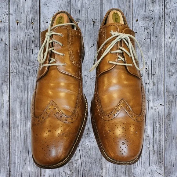 COLE HAAN Men's‎ Light Brown Leather Wingtip Oxfords Dress Shoes Size 11.5M