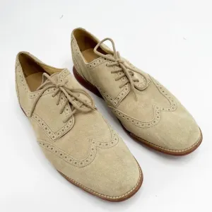 Cole Haan Mens Lunargrand Tan Suede Wingtip Oxfords, Size 9.5