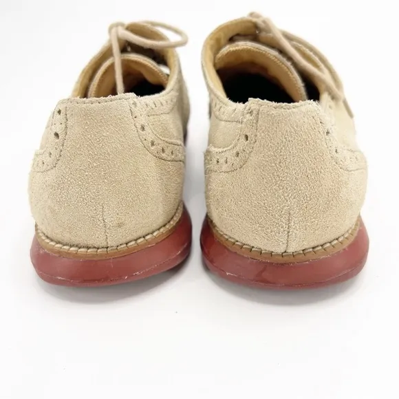 Cole Haan Mens Lunargrand Tan Suede Wingtip Oxfords, Size 9.5
