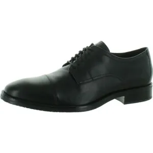 Cole Haan Mens Me Cap Oxford Black Leather Lace-Up Toe Cap Oxfords Shoes New