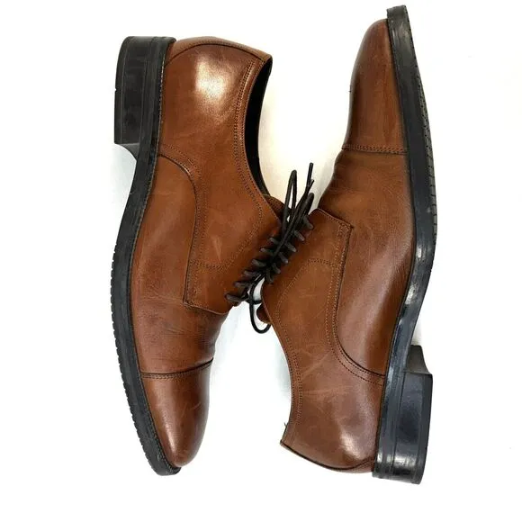 Cole Haan Mens ME Cap Oxford Tan Leather Oxfords Shoes 9.5 Medium C34138