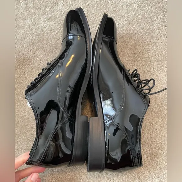 COLE HAAN Men's Modern Classics Cap Toe Oxfords Black Patent 12