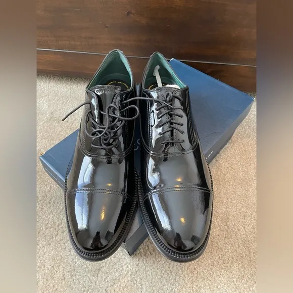 COLE HAAN Men's Modern Classics Cap Toe Oxfords Black Patent 12