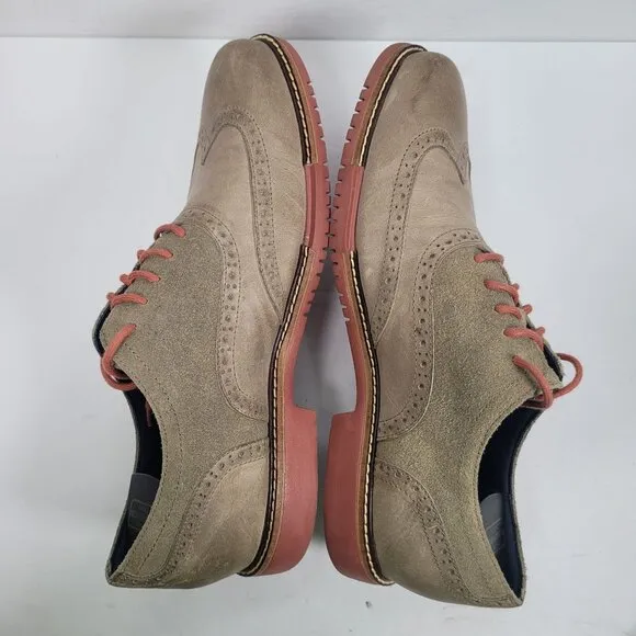 Cole Haan Men's Olive Green Leather &amp; Suede Oxford Shoes C11708 US Size 10.5M