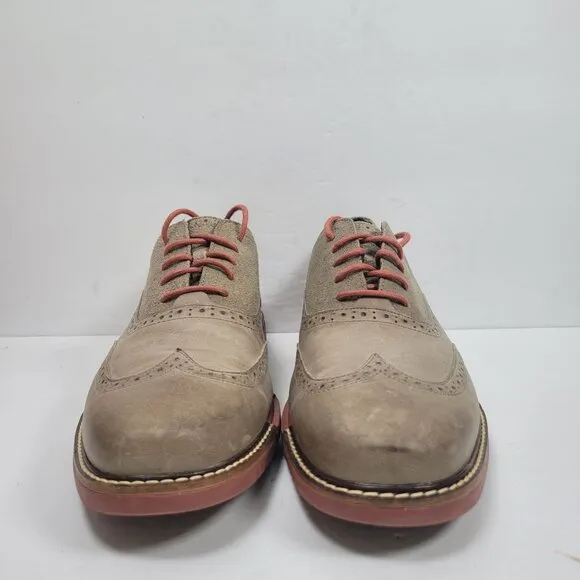 Cole Haan Men's Olive Green Leather &amp; Suede Oxford Shoes C11708 US Size 10.5M