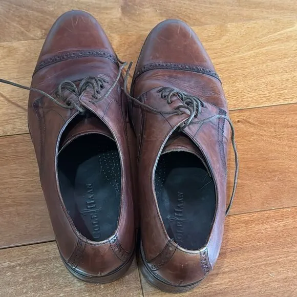 Cole Haan Men's Oxfords Lenox Hill Cap Toe Brown Leather C10155 size 11M