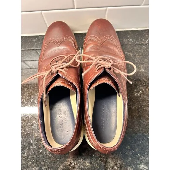 Cole Haan Men's ØRiginalgrand Remastered Wingtip Oxfords‎ Shoes Brown Size 10.5M