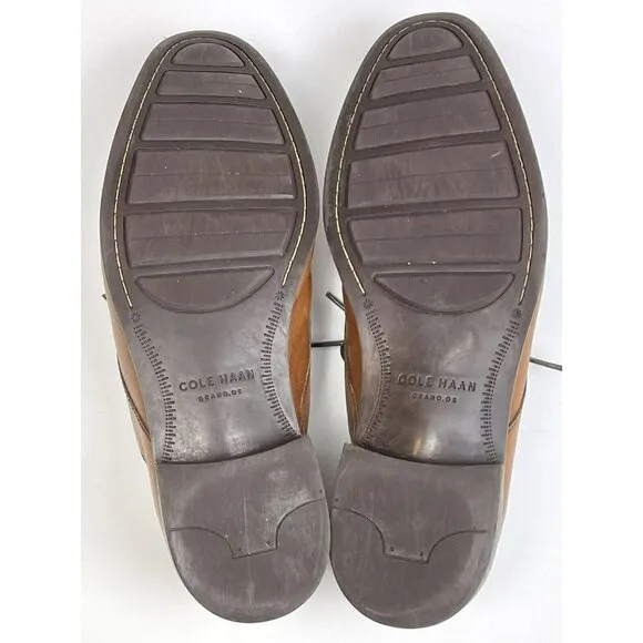 COLE HAAN Mens US 11M British Tan Modern Essentials Cap Toe Oxfords SHOES EUC