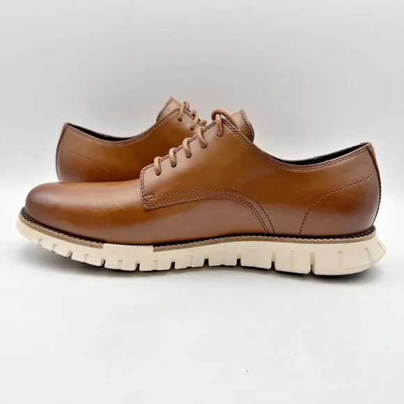 Cole Haan Mens ZERØGRAND Remastered Plain Toe Oxfords US 8.5 M Brown Leather NIB