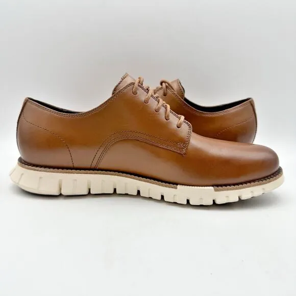 Cole Haan Mens ZERØGRAND Remastered Plain Toe Oxfords US 8.5 M Brown Leather NIB