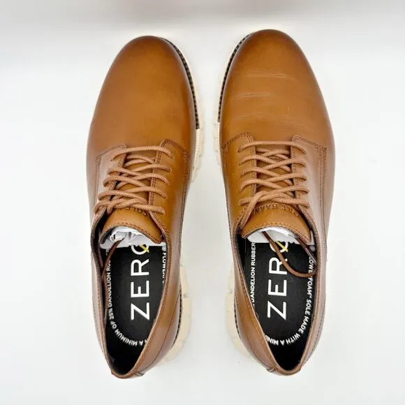 Cole Haan Mens ZERØGRAND Remastered Plain Toe Oxfords US 8.5 M Brown Leather NIB