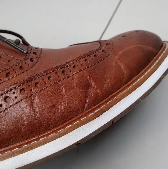 Cole Haan Morris Men's Brown Leather Office Comfort Fit Wingtip Oxfords Sz 11.5