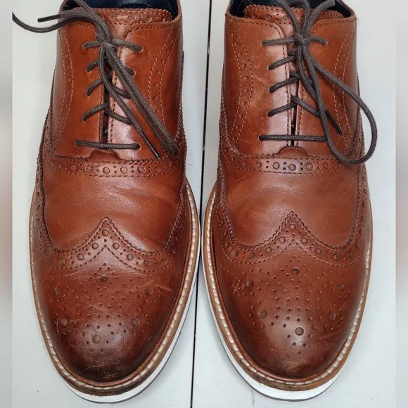 Cole Haan Morris Men's Brown Leather Office Comfort Fit Wingtip Oxfords Sz 11.5