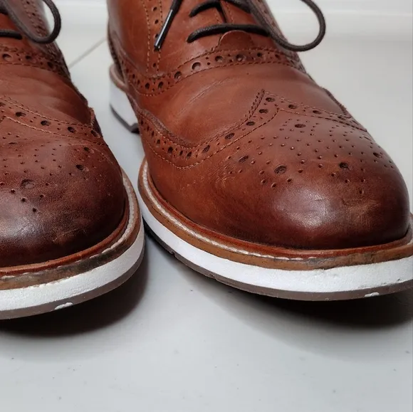 Cole Haan Morris Men's Brown Leather Office Comfort Fit Wingtip Oxfords Sz 11.5