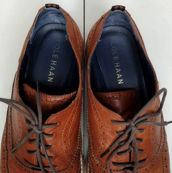 Cole Haan Morris Men's Brown Leather Office Comfort Fit Wingtip Oxfords Sz 11.5