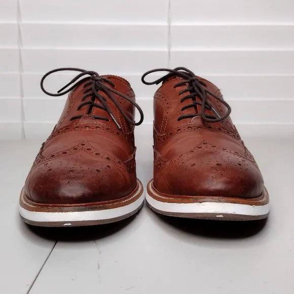 Cole Haan Morris Men's Brown Leather Office Comfort Fit Wingtip Oxfords Sz 11.5