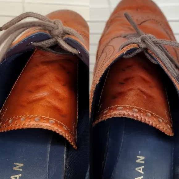 Cole Haan Morris Men's Brown Leather Office Comfort Fit Wingtip Oxfords Sz 11.5