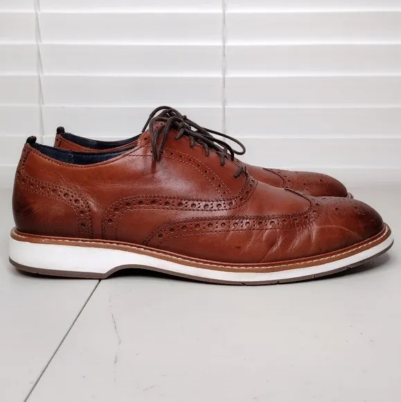 Cole Haan Morris Men's Brown Leather Office Comfort Fit Wingtip Oxfords Sz 11.5