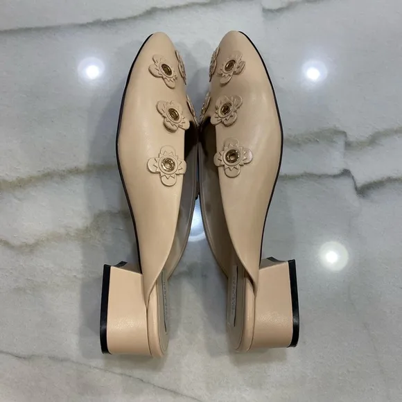Cole Haan Mules Size 9 Beige Floral Embellished Mules