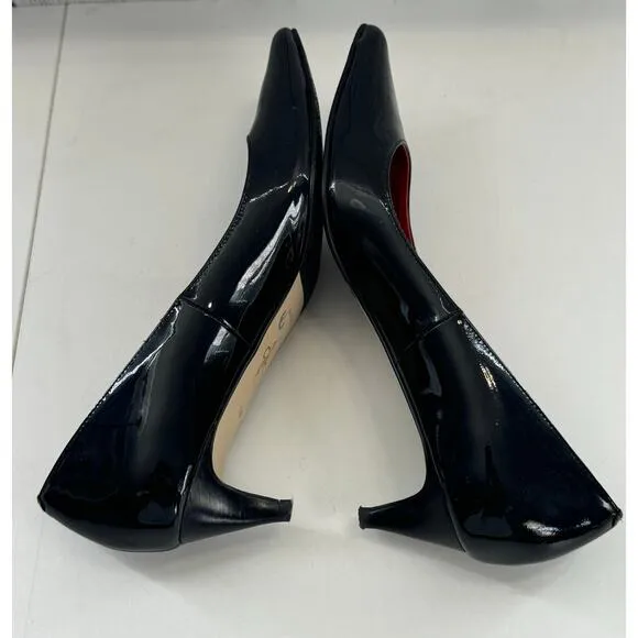 Cole Haan Nike Air Pointed Toe Kitten Heels Patent Leather Black Size 7.5