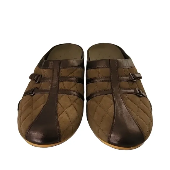 Cole Haan Nike Air Quilted Clogs Mules 7AA 7 Narrow Preppy Suede Sneakers