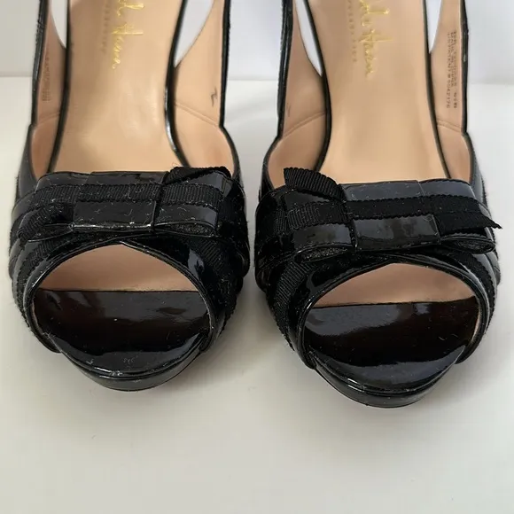 Cole Haan Nike Air Slingback OpenToe Heels Sz 9.5, Black