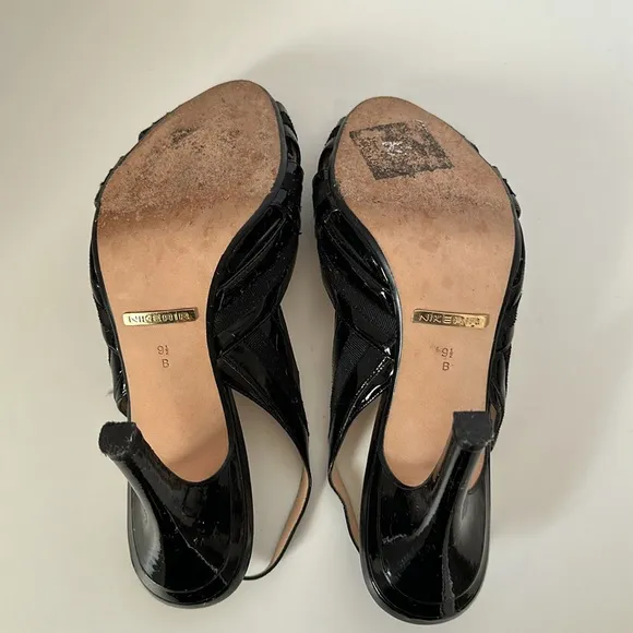 Cole Haan Nike Air Slingback OpenToe Heels Sz 9.5, Black