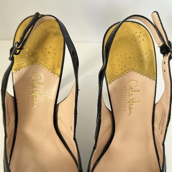 Cole Haan Nike Air Slingback OpenToe Heels Sz 9.5, Black