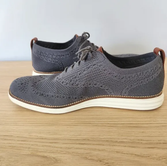Cole Haan Original Grand C27961 Gray Knit Wingtip Oxfords, Men’s Sz 12