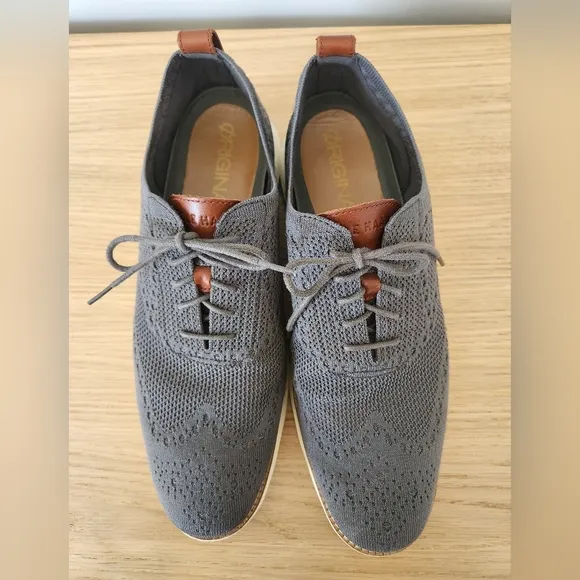 Cole Haan Original Grand C27961 Gray Knit Wingtip Oxfords, Men’s Sz 12