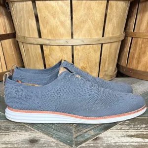 Cole Haan Original Grand Knit Wingtip II Gray Tan Oxfords Shoes Mens Size 13
