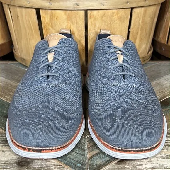 Cole Haan Original Grand Knit Wingtip II Gray Tan Oxfords Shoes Mens Size 13